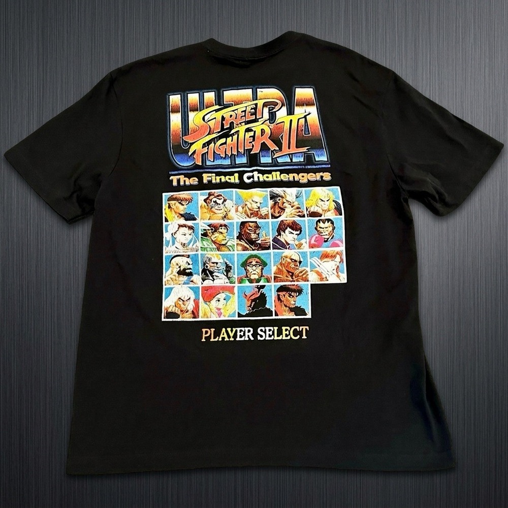 Capcom Street Fighter II Final Challengers T Shirt M Black Player Select NWOT